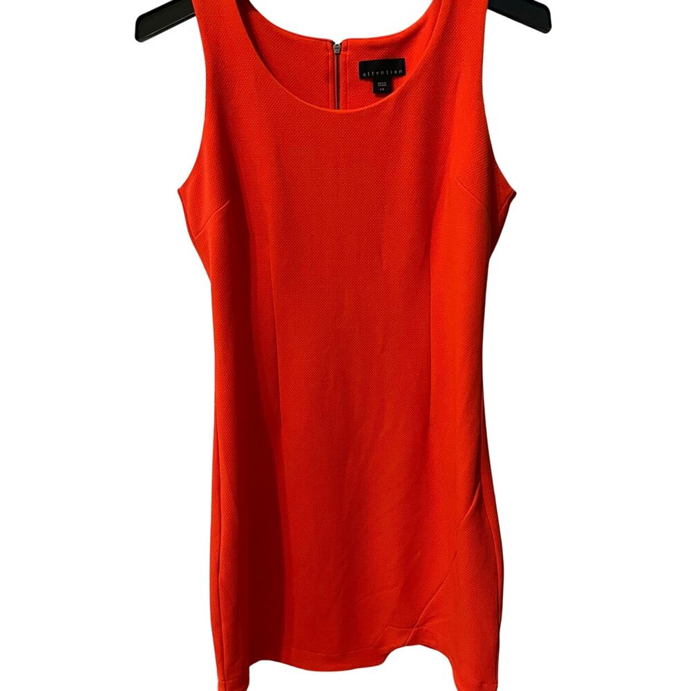 Attention Orange Sleeveless Shift Dress Size Large Wedding Guest Office Siren